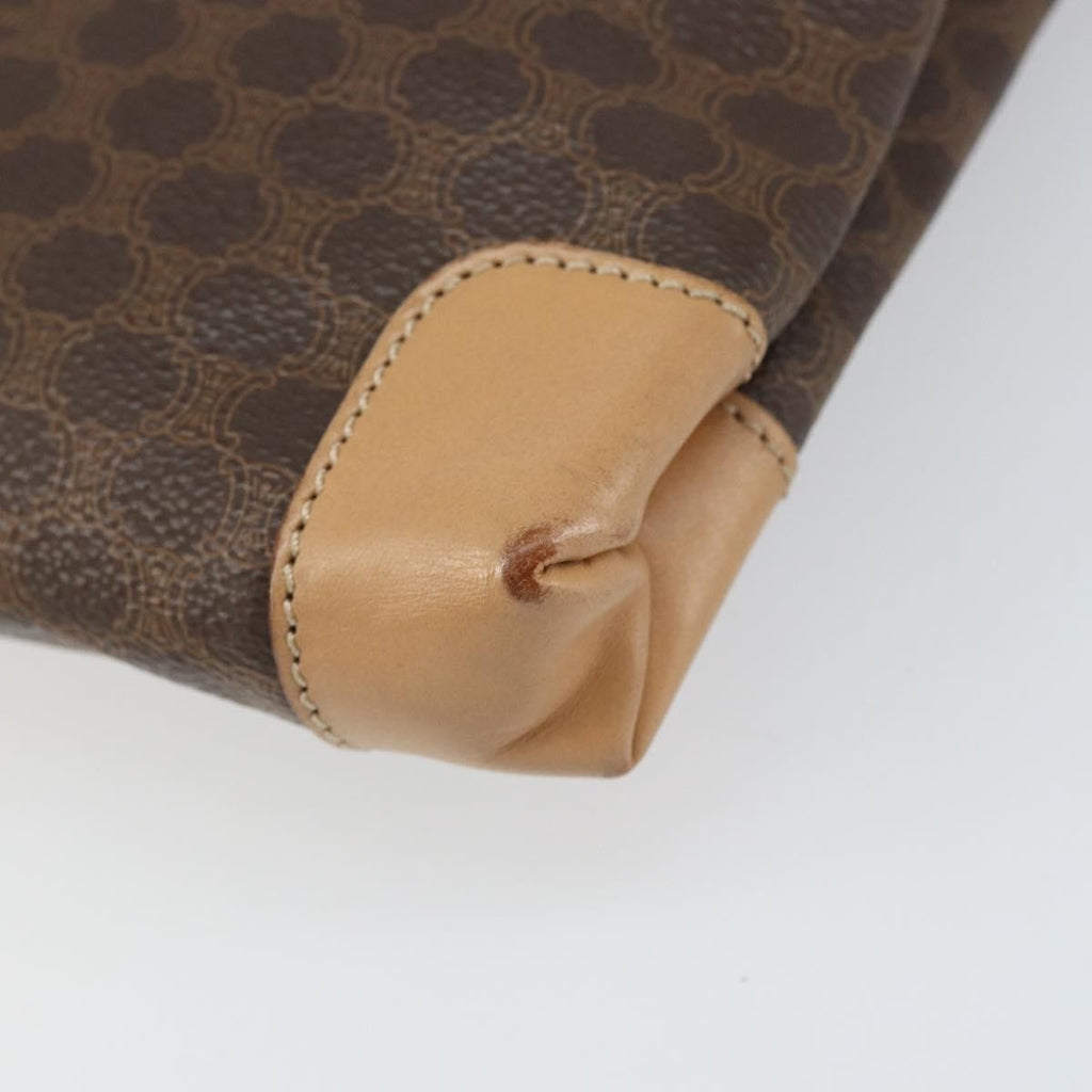Celine Vintage Macadam Tote Bag Canvas And Leather Brown Canvas Tote Bag Bag
