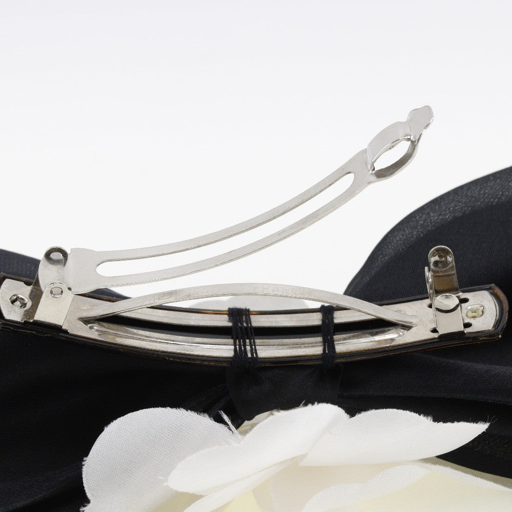 Chanel Camellia Ribbon Headband Silk Black Satin Head Accessory Accessory