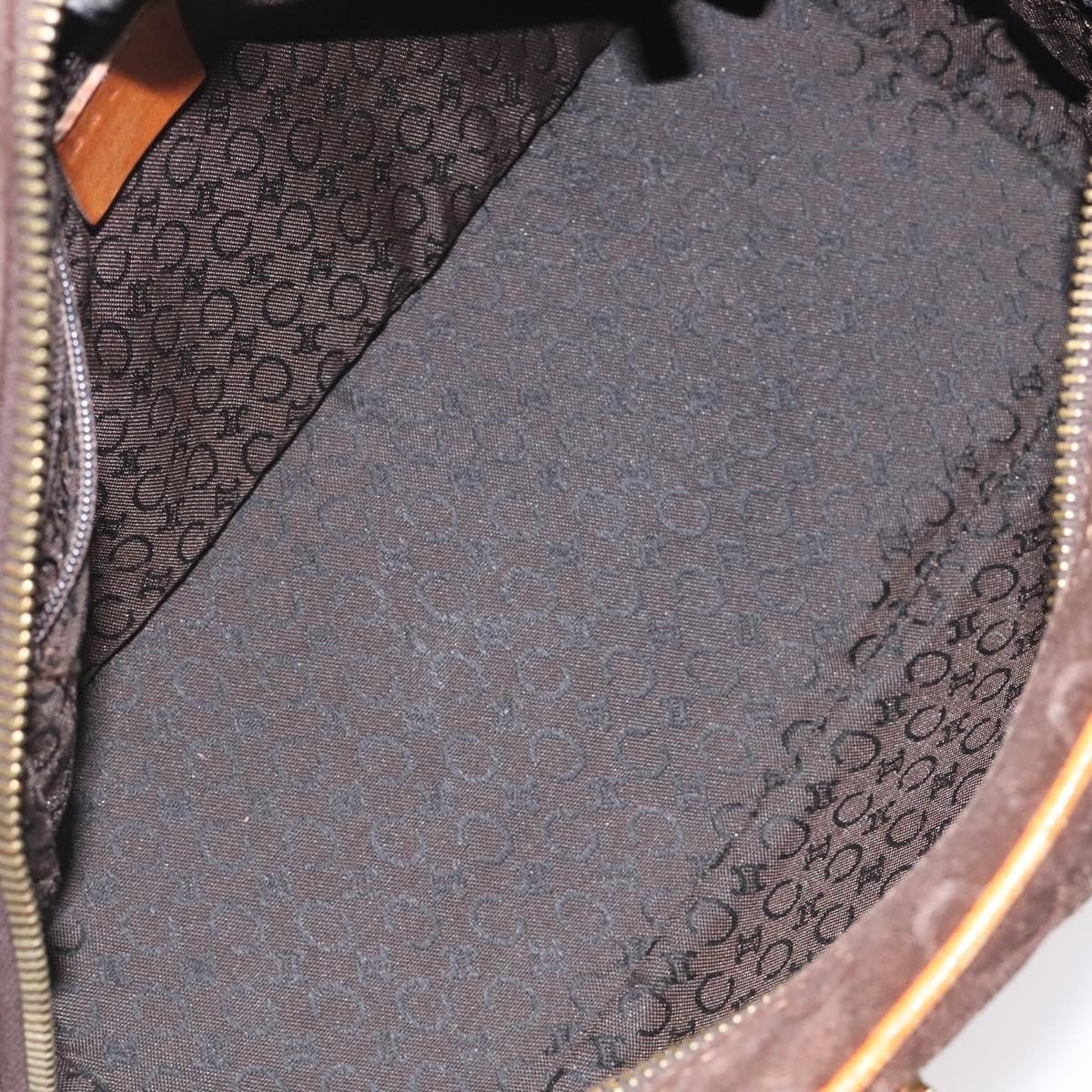 Celine C Macadam Handbag Suede And Leather Brown Suede Handbag