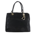 Christian Dior Lady Cannage Matelassé Black Canvas Tote Bag Bag (Pre-Owned)