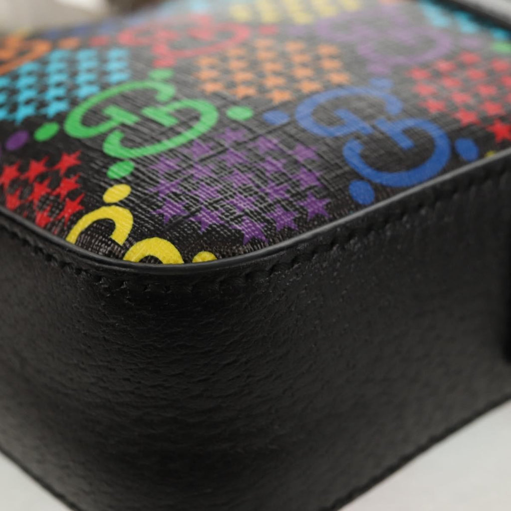Gucci Front Zip Messenger Bag Psychedelic Print Gg Coated Canvas Multicolour Canvas Shoulder Bag Bag (Pre-Owned)