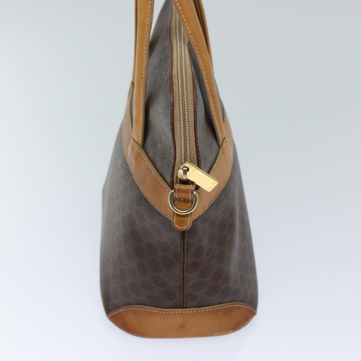 Celine Vintage Macadam Handbag Canvas And Leather Brown Canvas Handbag