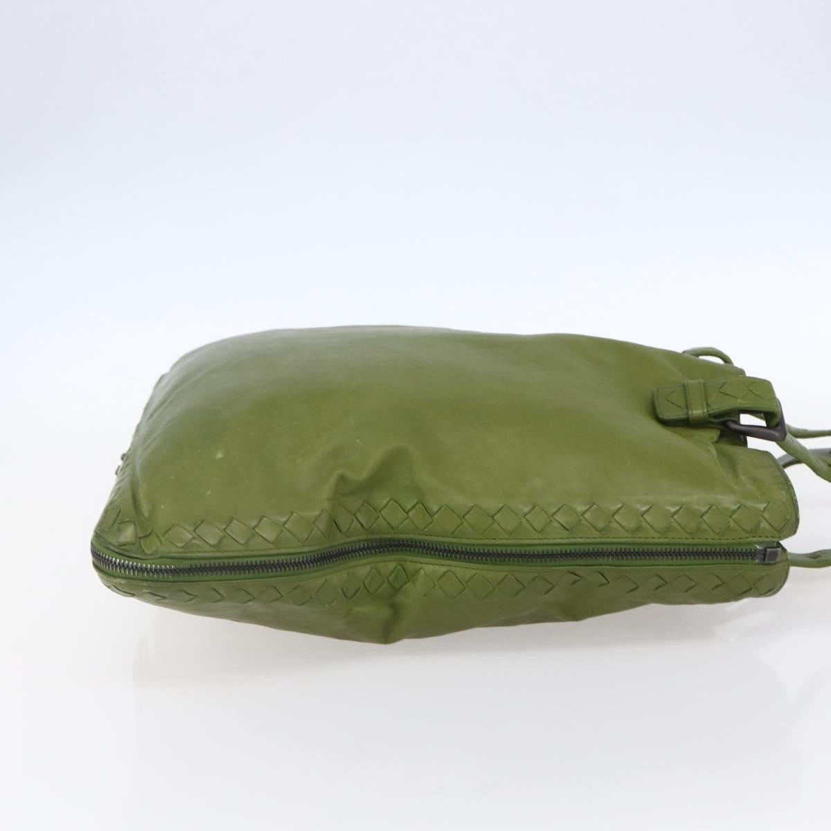 Bottega Veneta Intrecciato Leather Green Leather Shoulder Bag Bag
