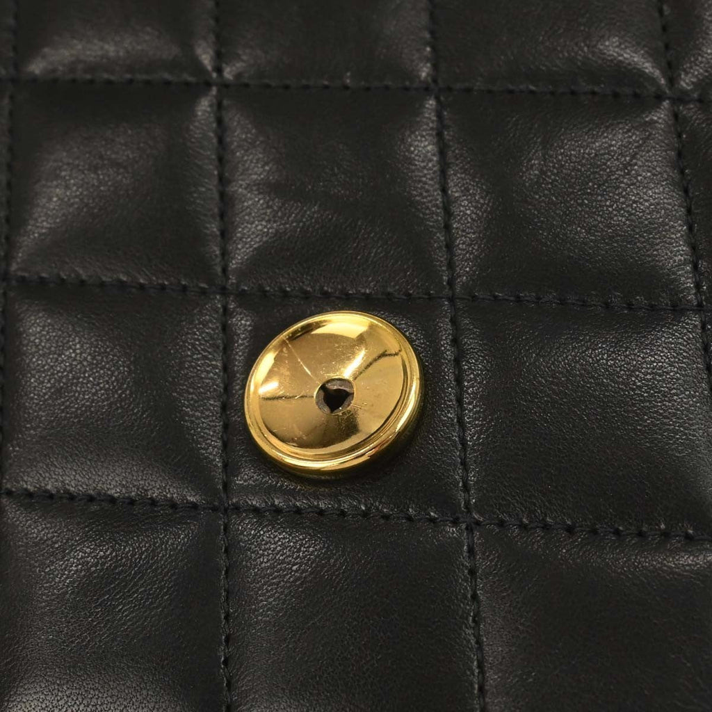 Chanel Flap Shoulder Bag Quilted Lambskin Black Leather Handbag