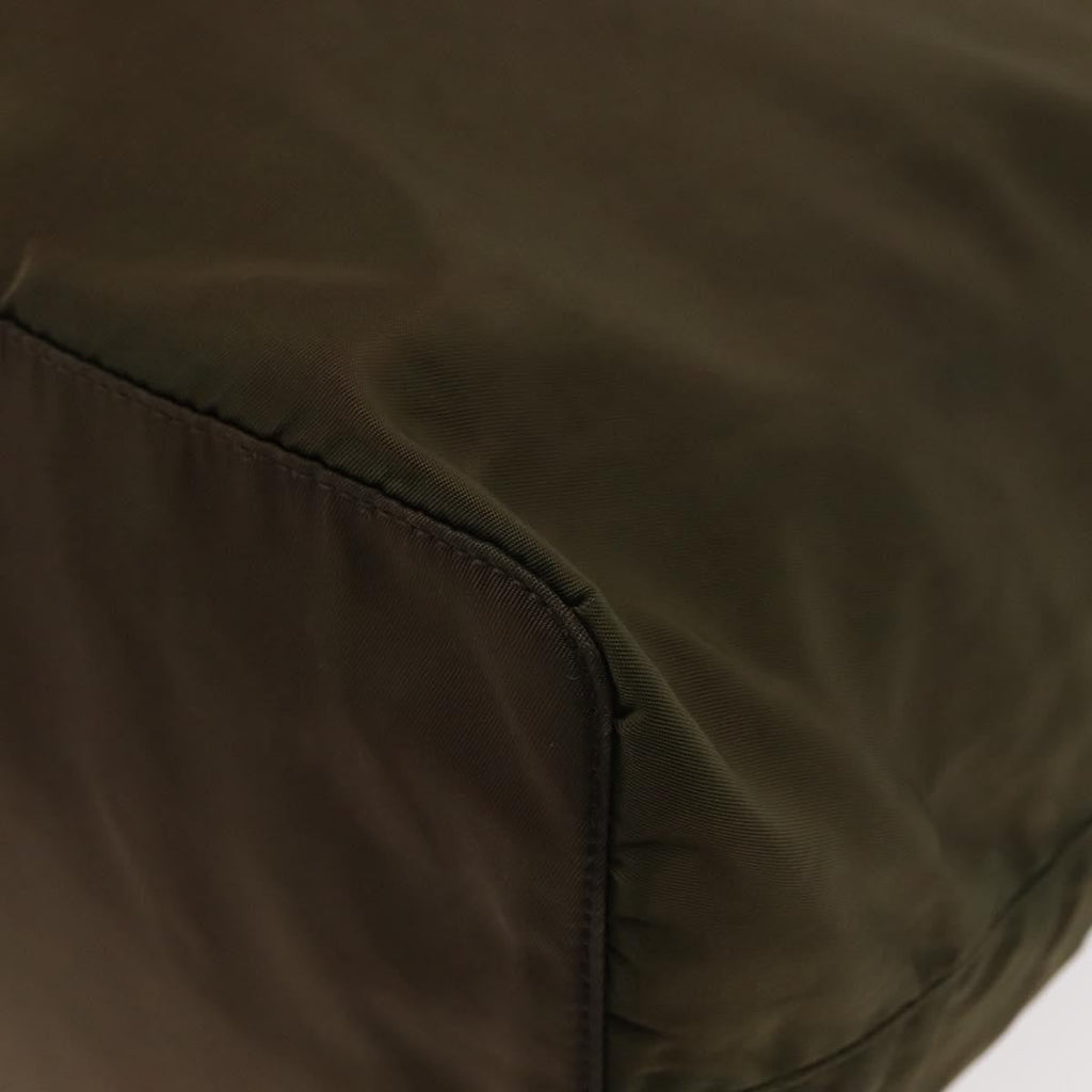 Prada Resin Handle Tote Tessuto Khaki Nylon Tote Bag Bag