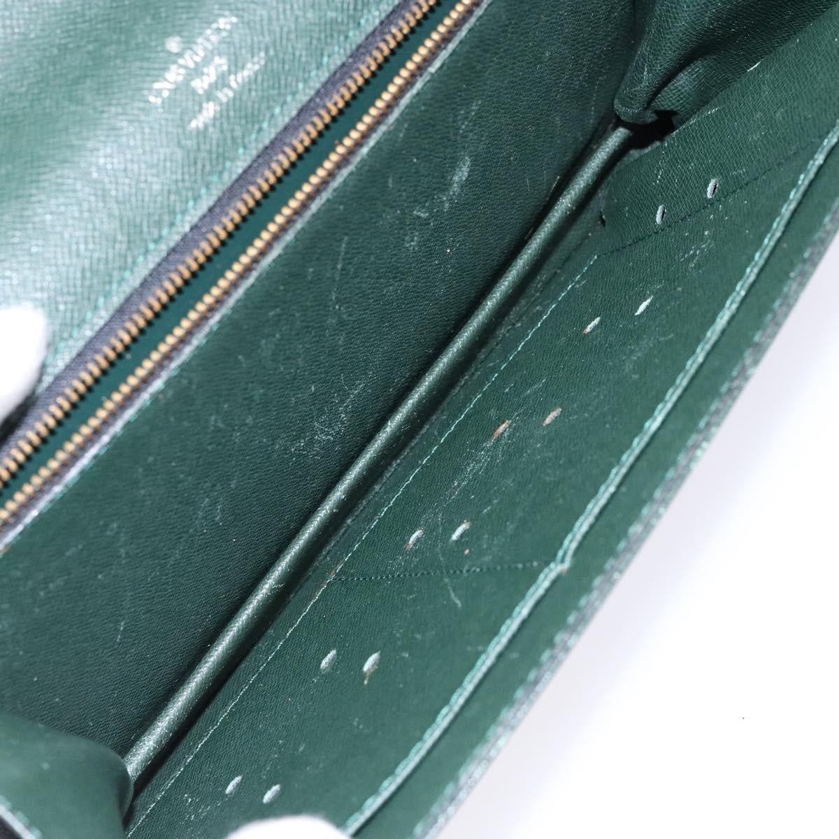 Louis Vuitton Kourad Pouch Taiga Green Leather Clutche & Pouche Bag