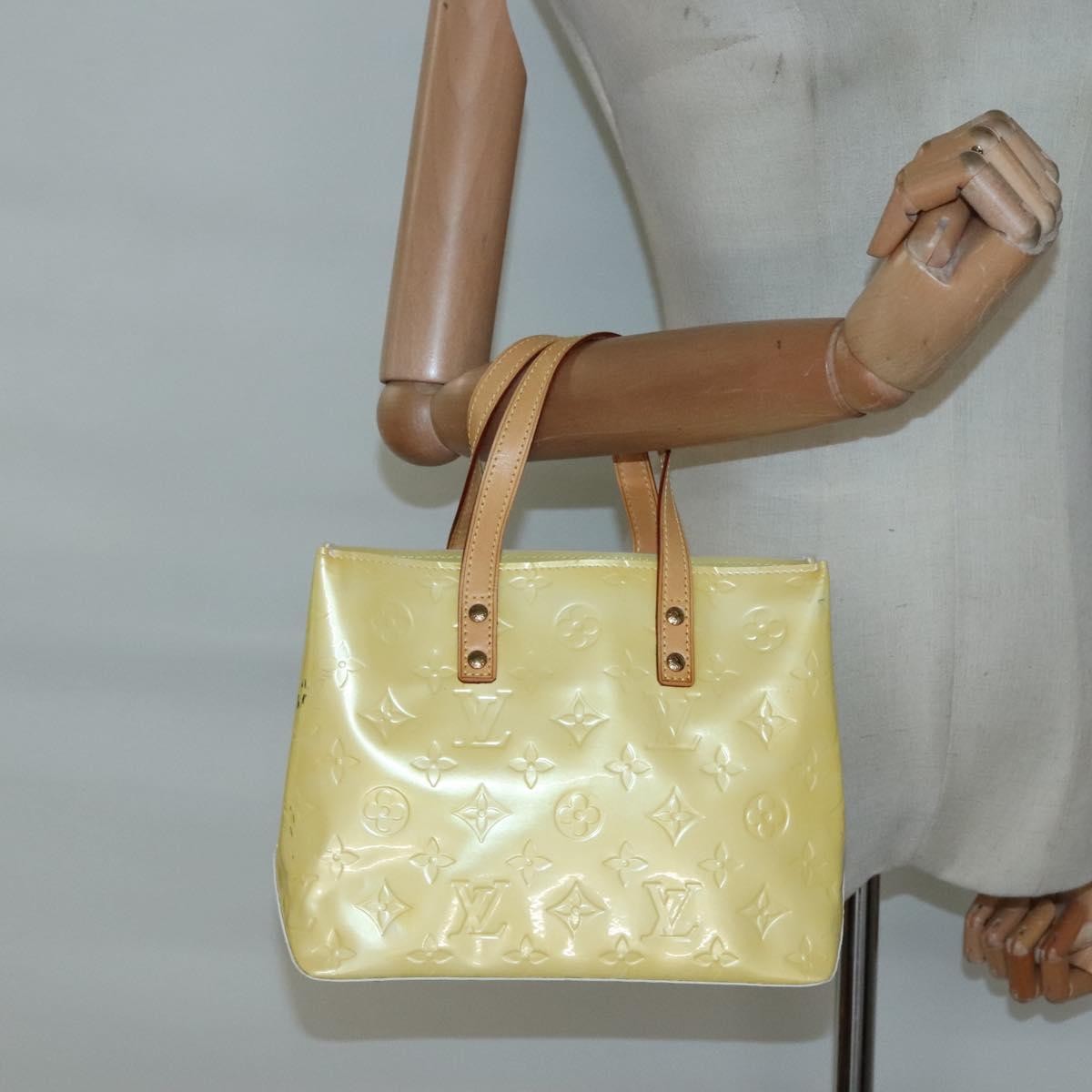 Louis Vuitton Reade Handbag Monogram Vernis Ecru Patent_Leather Bag
