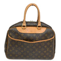 Louis Vuitton Deauville Handbag Monogram Canvas Brown Leather Handbag