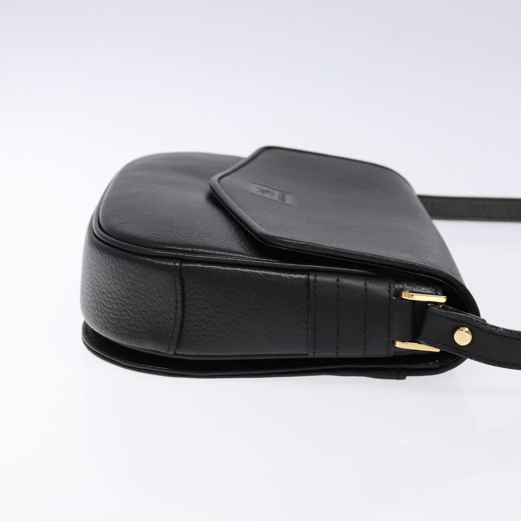Burberry Flap Shoulder Bag Leather Black Leather Shoulder Bag
