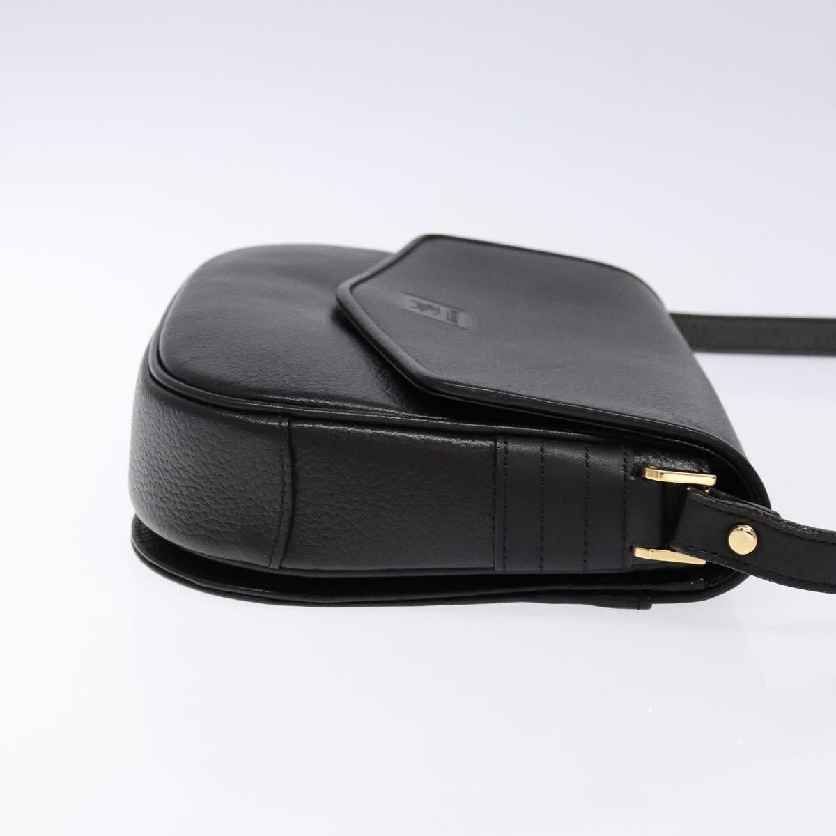 Burberry Flap Shoulder Bag Leather Black Leather Shoulder Bag