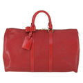 Louis Vuitton Keepall Bag Epi Leather Red Leather Travel Bag