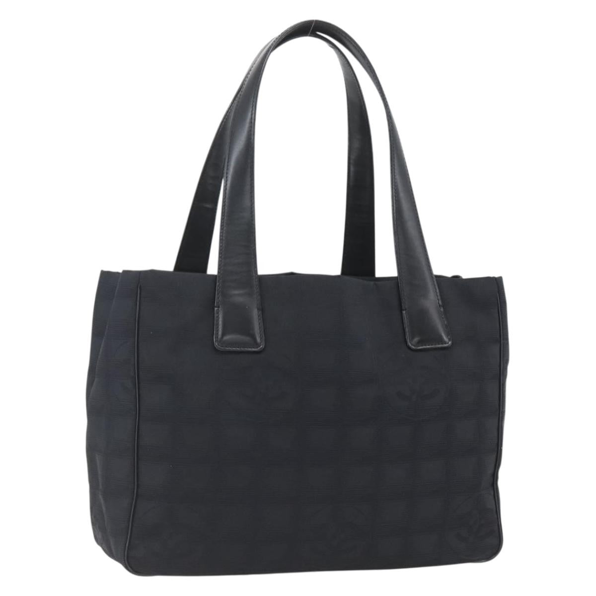 Chanel Travel Line Tote Nylon Black Nylon Tote Bag Bag