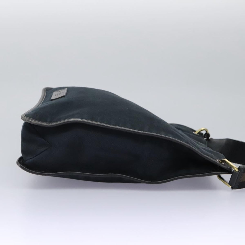 Gucci Sherry Line Shoulder Bag Canvas Black Canvas Shoulder Bag Bag (Pre-Owned)