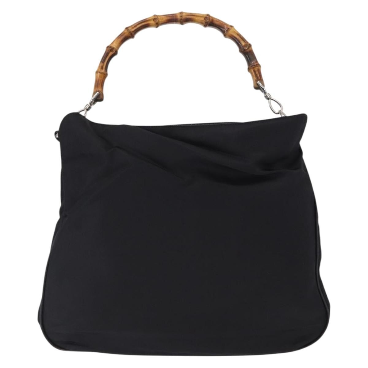 Gucci Vintage Bamboo Shoulder Bag Canvas Black Canvas Shoulder Bag Bag (Pre-Owned)