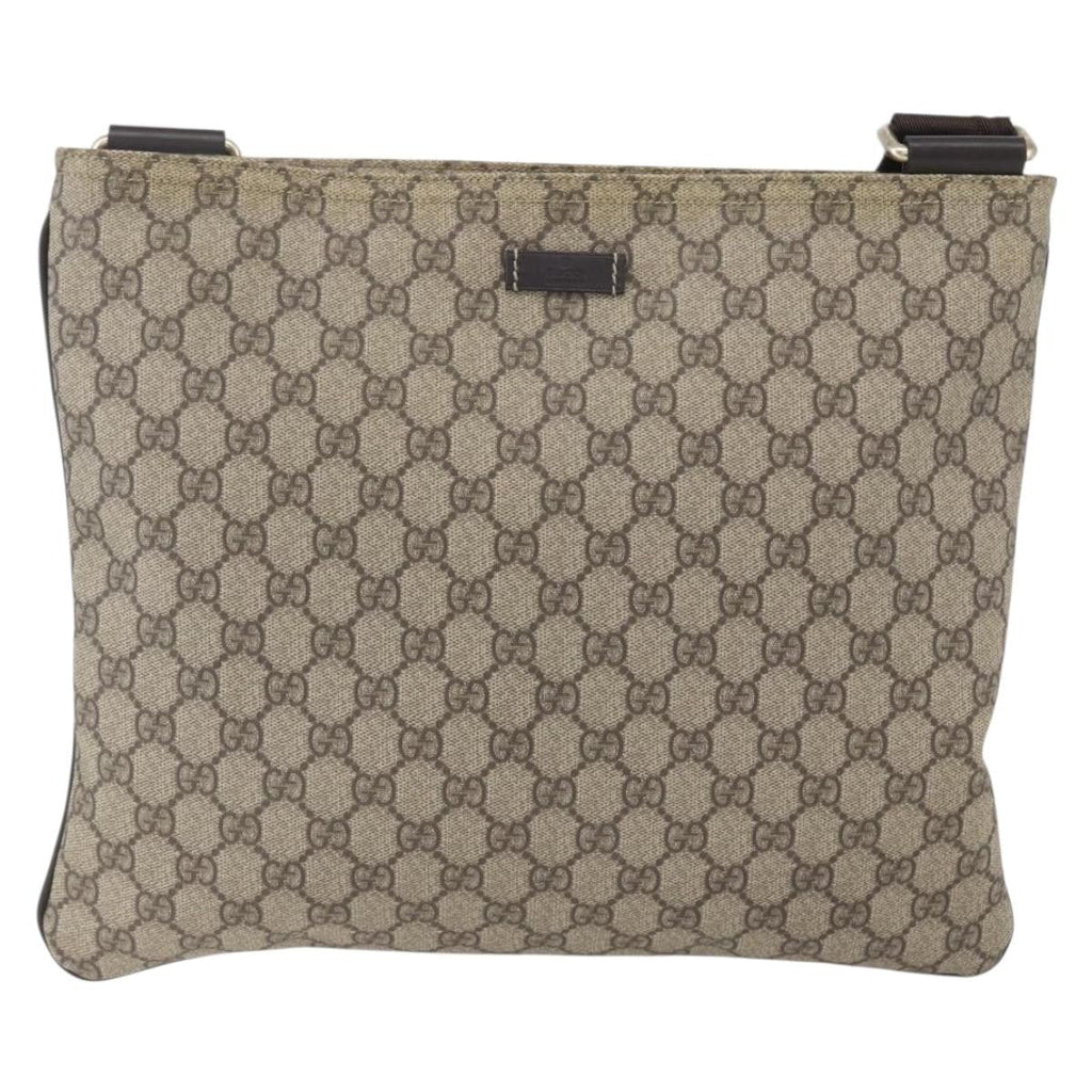 Gucci Zip Top Messenger Bag Gg Coated Canvas Beige Canvas Shoulder Bag Bag (Pre-Owned)