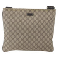Gucci Zip Top Messenger Bag Gg Coated Canvas Beige Canvas Shoulder Bag Bag (Pre-Owned)