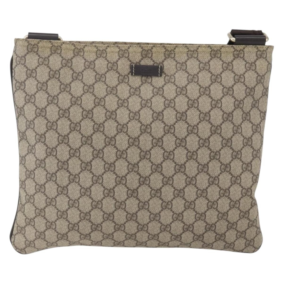 Gucci Zip Top Messenger Bag Gg Coated Canvas Beige Canvas Shoulder Bag Bag (Pre-Owned)