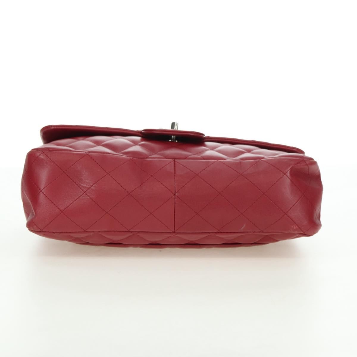 Chanel Classic Single Flap Bag Quilted Lambskin Red Leather Shoulder Bag Bag