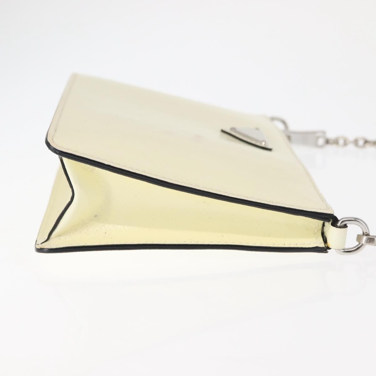 Prada Chain Crossbody Bag Vernice Saffiano Leather White Leather Shoulder Bag Bag