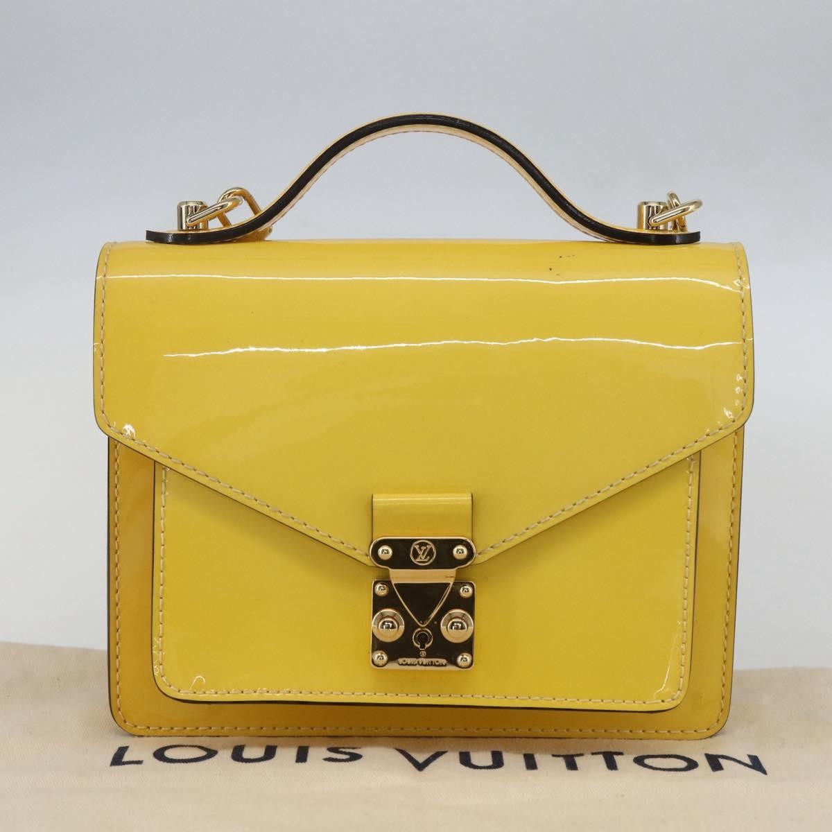 Louis Vuitton Monceau Handbag Vernis Yellow Patent_Leather Handbag