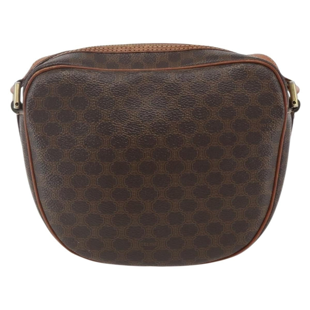 Celine Vintage Macadam Shoulder Bag Canvas And Leather Brown Canvas Shoulder Bag Bag