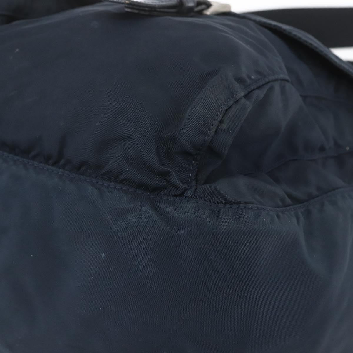 Prada Zip Buckle Messenger Bag Tessuto Navy Nylon Shoulder Bag Bag