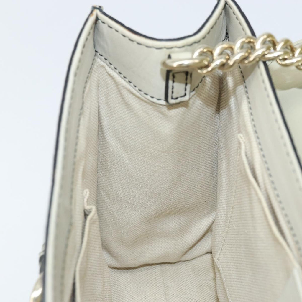 Gucci Emily Chain Flap Bag Guccissima Leather Beige Leather Shoulder Bag Bag (Pre-Owned)
