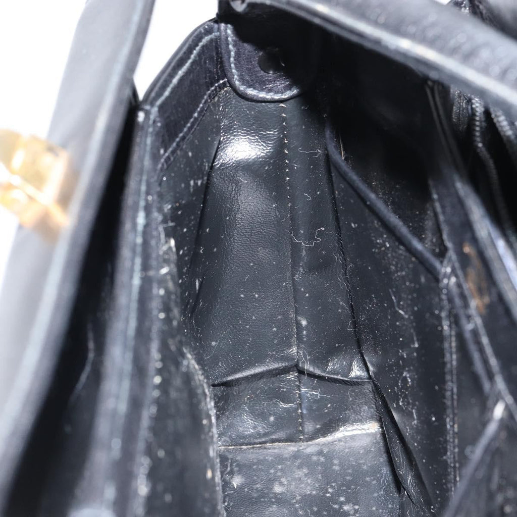 Gucci Vintage Handbag Leather Black Leather Handbag (Pre-Owned)
