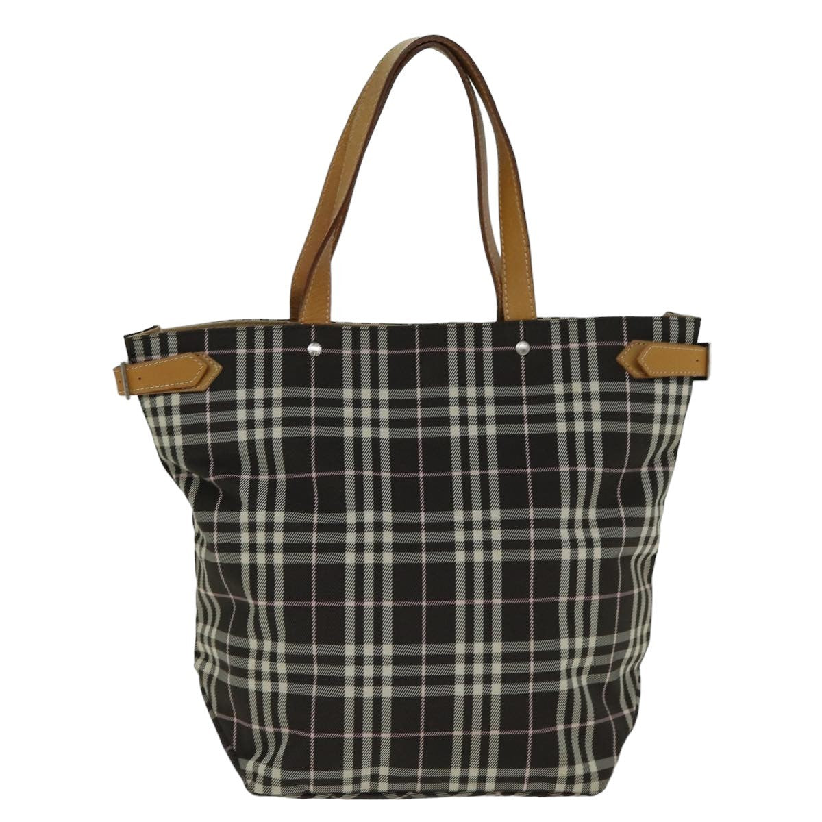 Burberry Nova Check Blue Label Nylon Brown Nylon Tote Bag