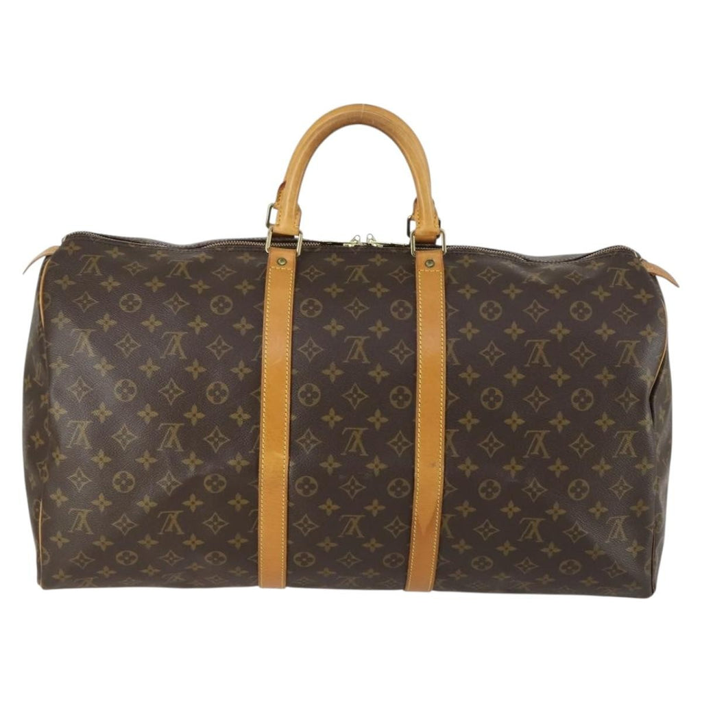 Louis Vuitton Keepall Bag Monogram Canvas Brown Canvas Travel Bag