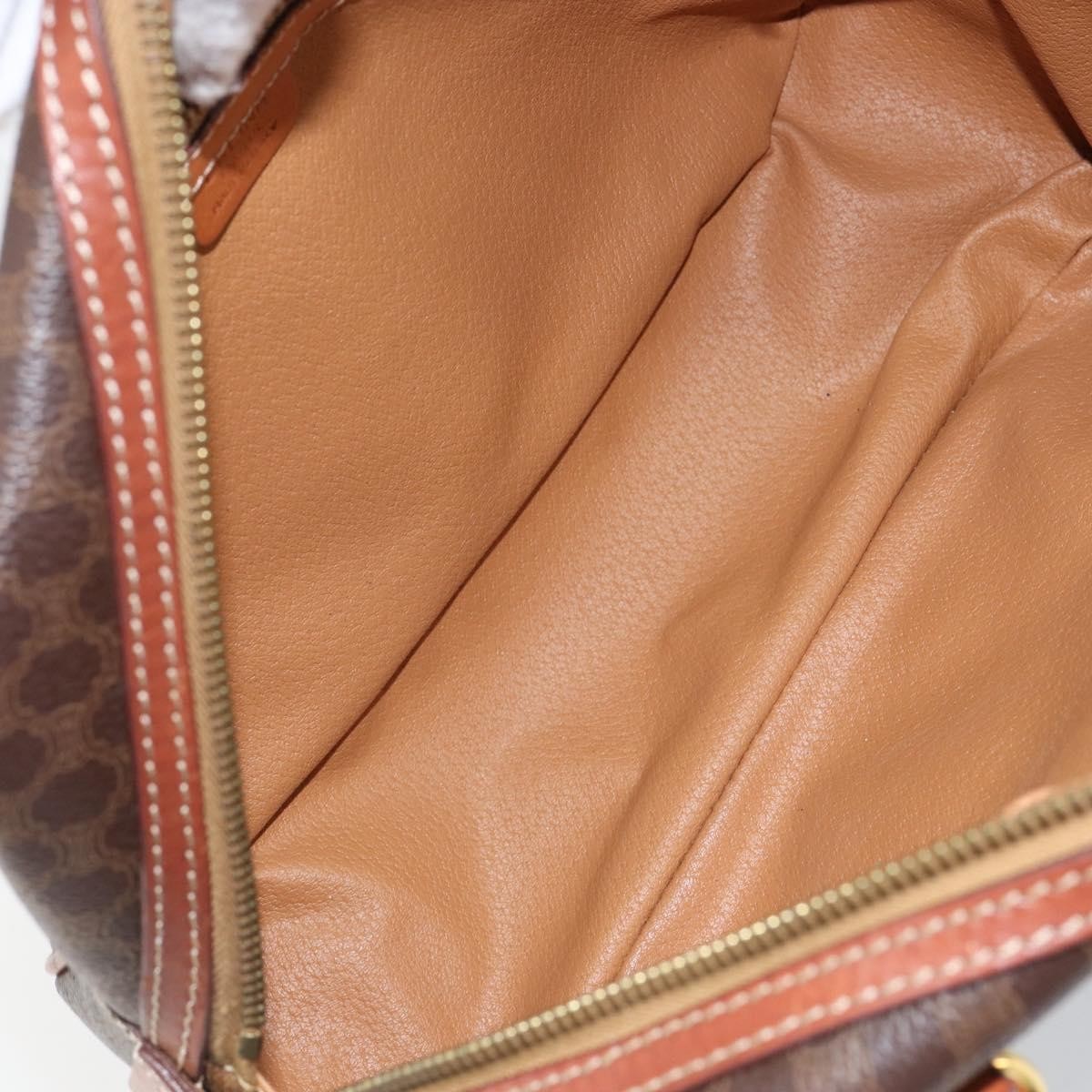 Celine Macadam Handbag Macadam With Leather Brown Canvas Handbag