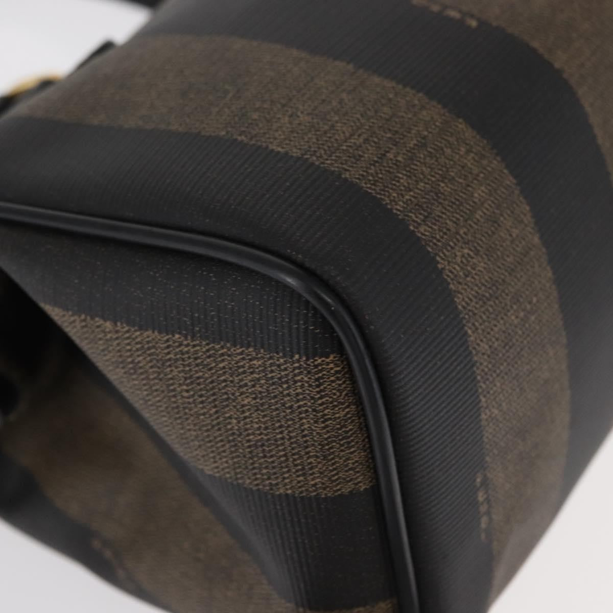 Fendi Vintage Pequin Convertible Boston Bag Coated Canvas Brown Canvas Travel Bag Bag