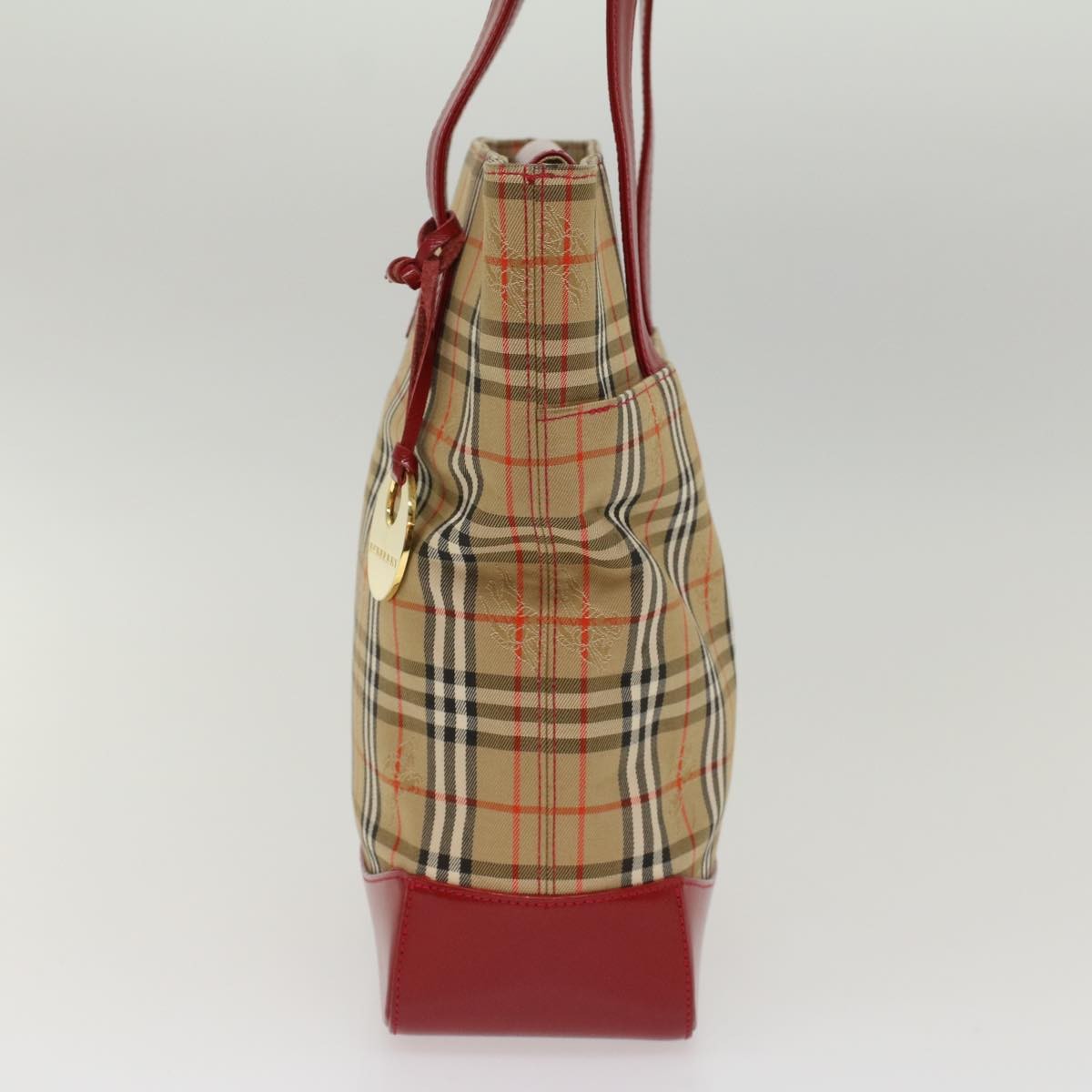 Burberry Nova Check Tote Nylon And Leather Beige Nylon Tote Bag