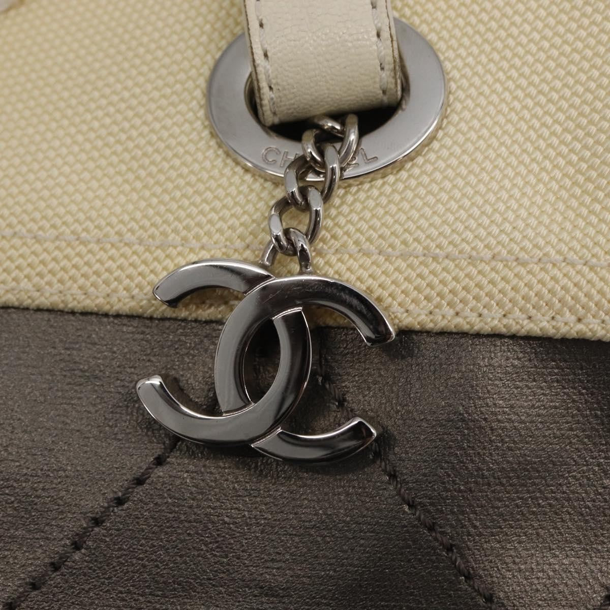 Chanel Biarritz Tote Nylon Silver Nylon Tote Bag Bag