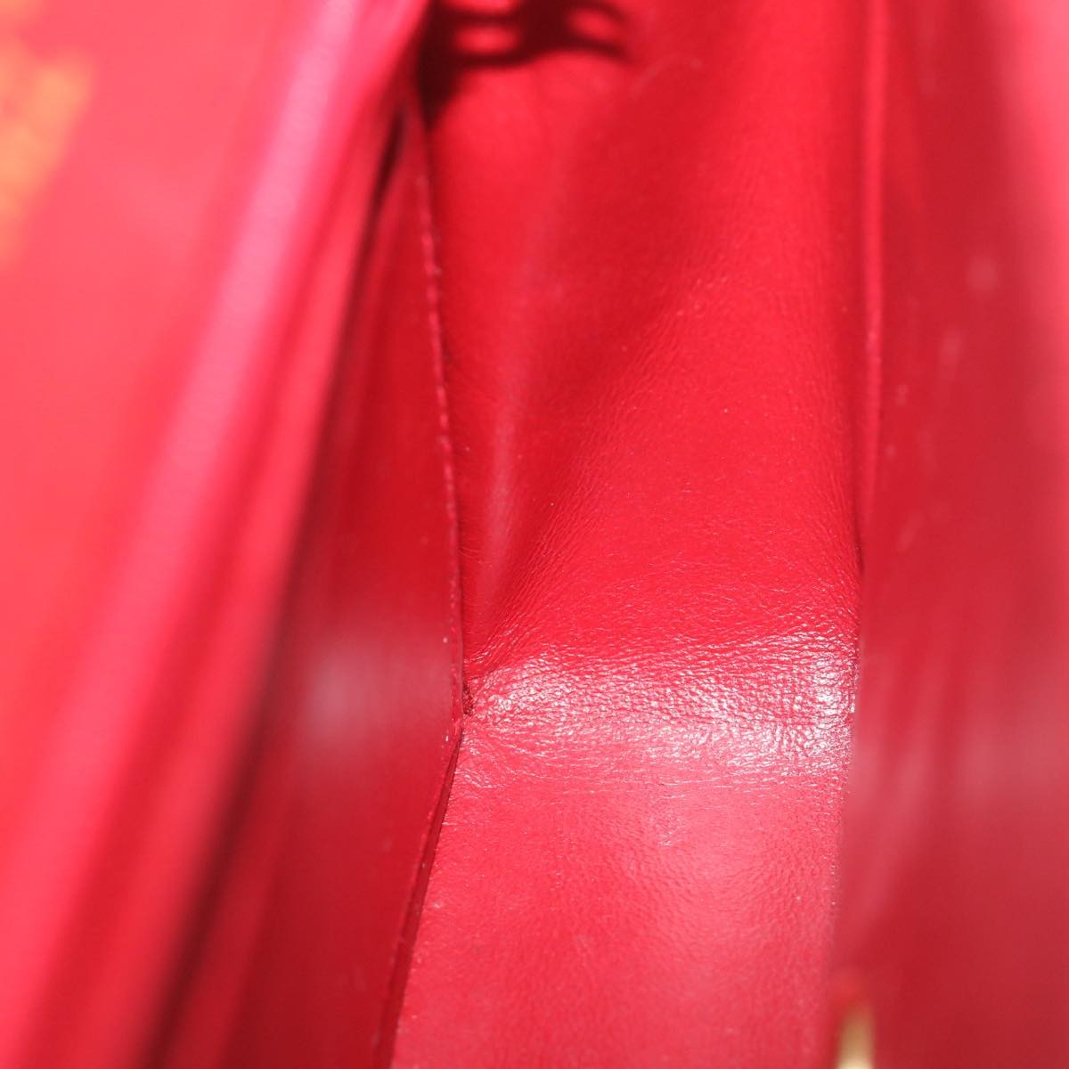 Chanel Vintage Square Chain Handle Flap Bag Quilted Lambskin Red Leather Handbag