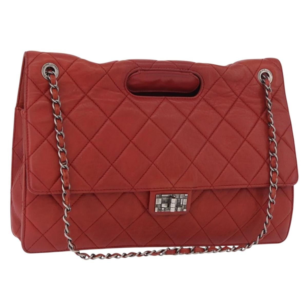 Chanel 2.55 Shoulder Bag Leather Red Leather Handbag