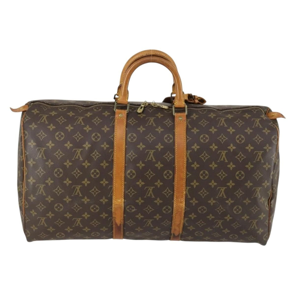 Louis Vuitton Keepall Bag Monogram Canvas Brown Canvas Handbag