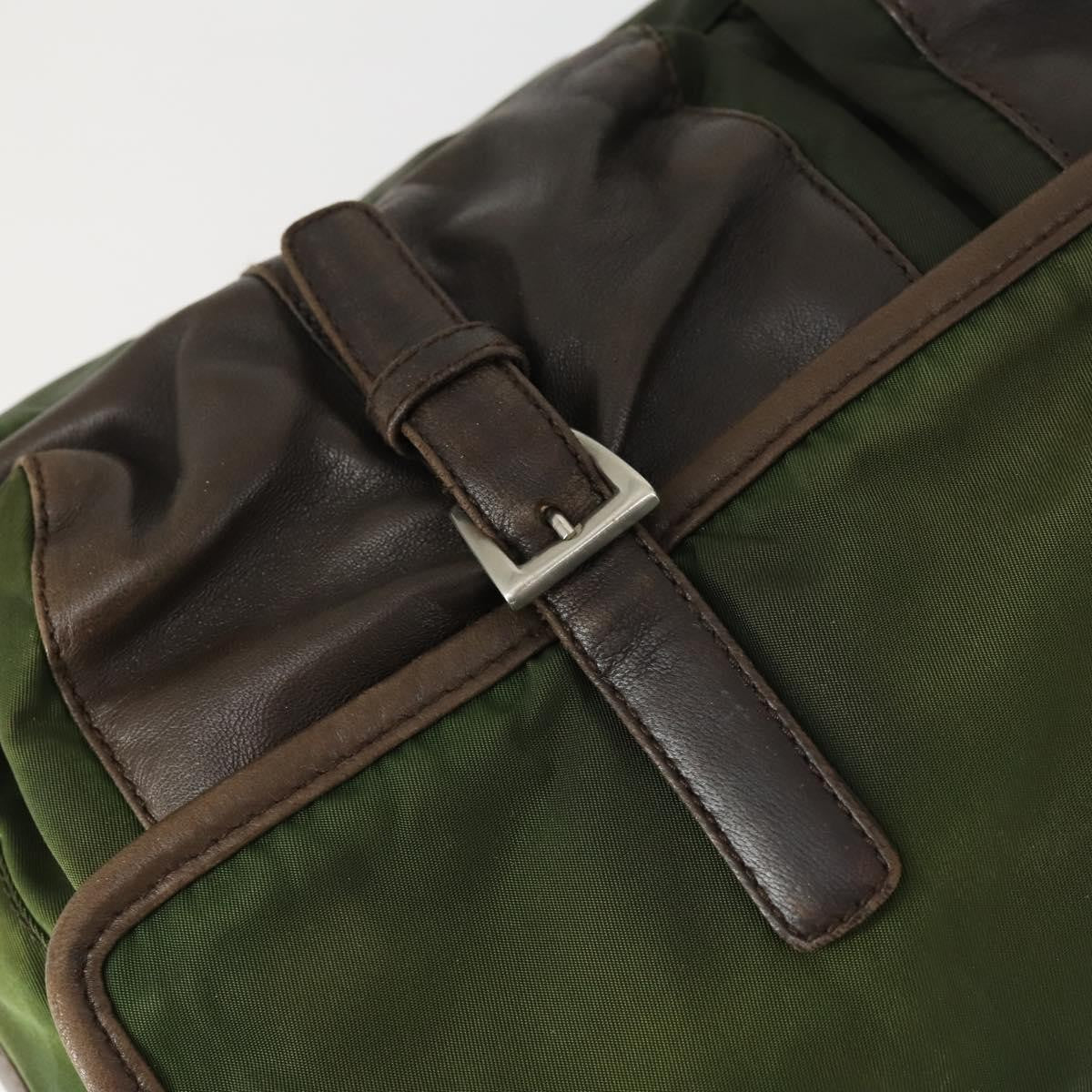 Prada Vintage Shoulder Bag Nylon And Leather Green Nylon Shoulder Bag Bag