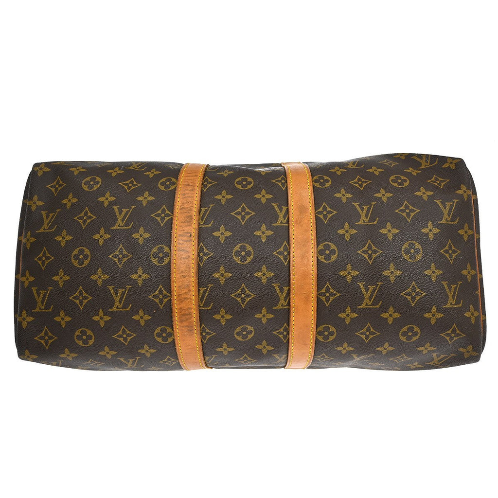 Louis Vuitton Keepall Bag Monogram Canvas Brown Canvas Travel Bag