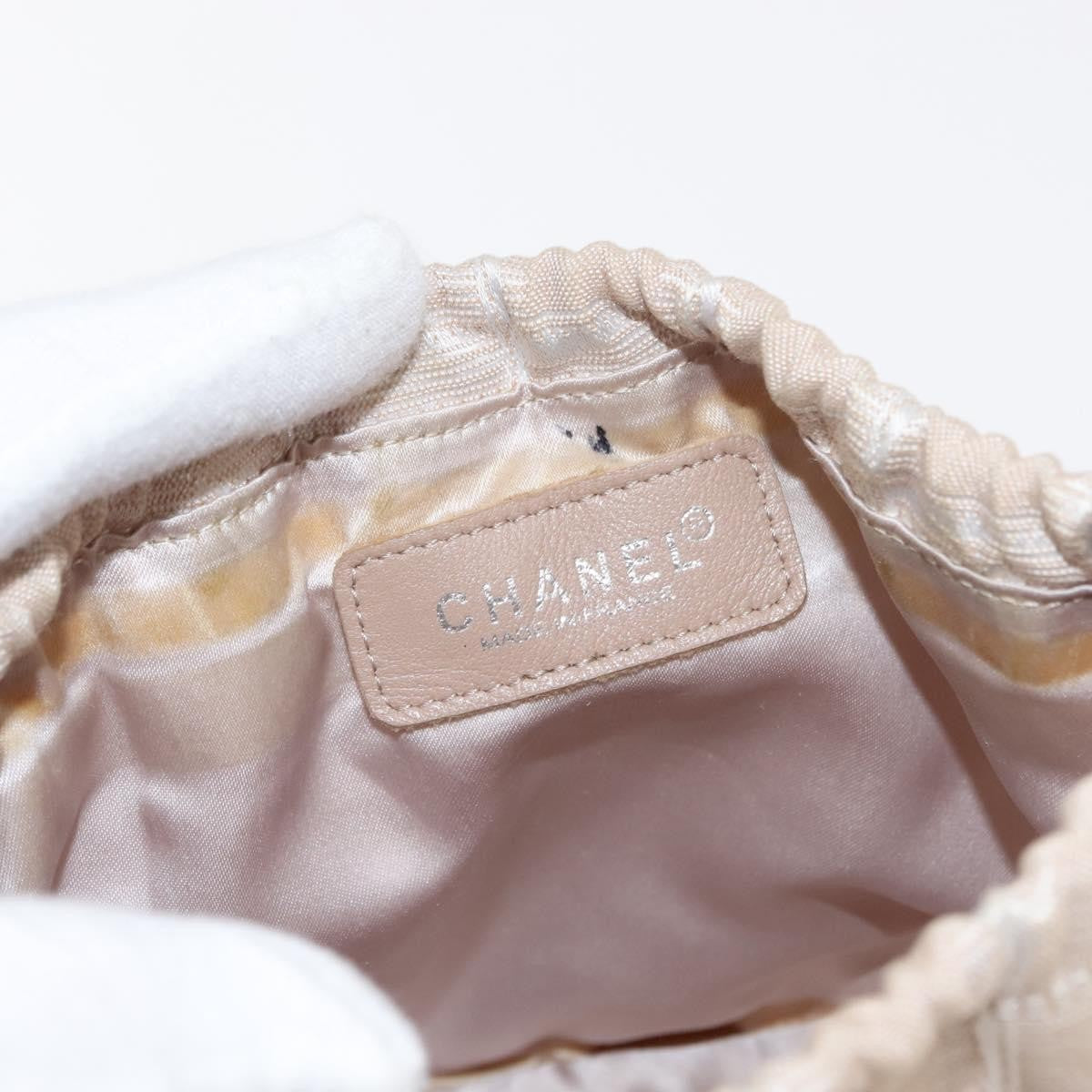 Chanel Travel Line Pouch Nylon Beige Nylon Clutche & Pouche Bag