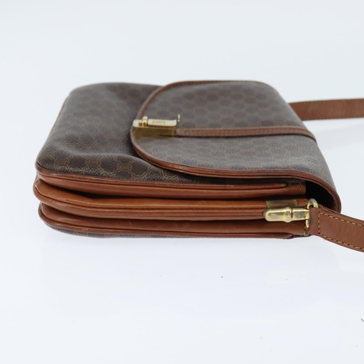 Celine Macadam Shoulder Bag Pvc Leather Brown Pvc Shoulder Bag Bag