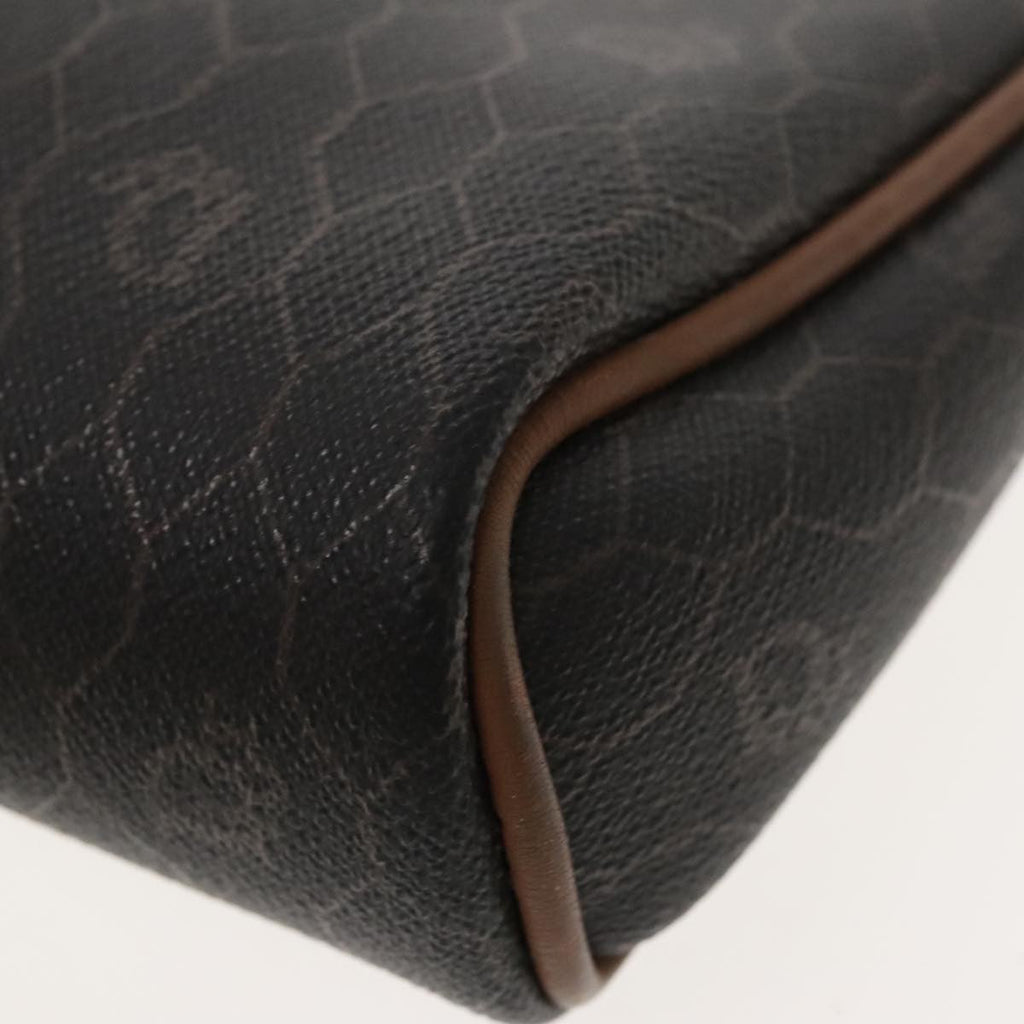 Christian Dior Vintage Honeycomb Zip Pouch Coated Canvas Black Canvas Clutche & Pouche Bag (Pre-Owned)