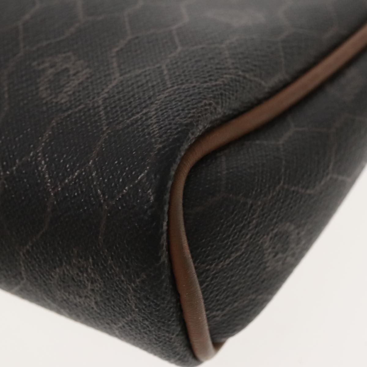 Christian Dior Vintage Honeycomb Zip Pouch Coated Canvas Black Canvas Clutche & Pouche Bag (Pre-Owned)