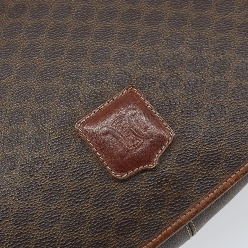 Celine Vintage Macadam Shoulder Bag Canvas And Leather Brown Canvas Shoulder Bag Bag