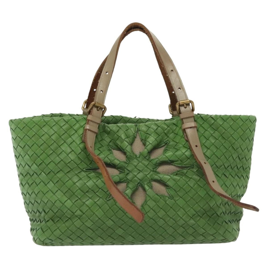 Bottega Veneta Intrecciato Leather Green Leather Handbag
