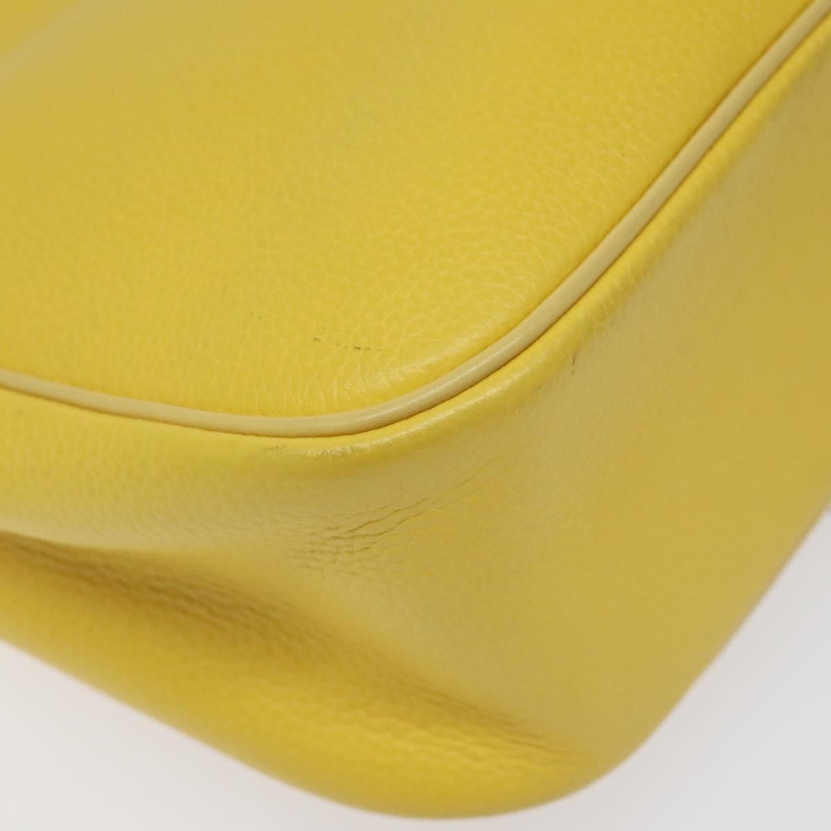 Celine Vintage Shoulder Bag Leather Yellow Leather Shoulder Bag Bag