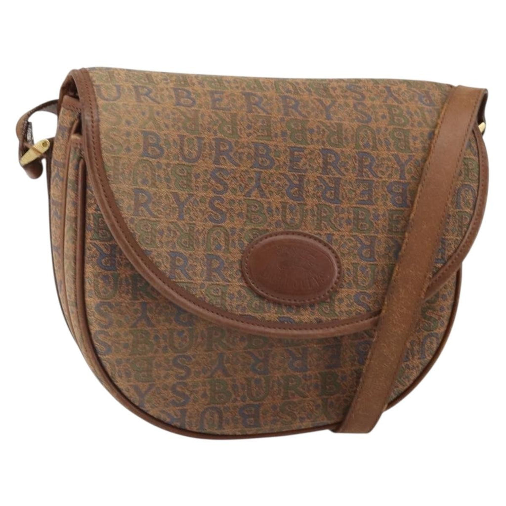 Burberry Flap Shoulder Bag Canvas Brown Canvas Shoulder Bag