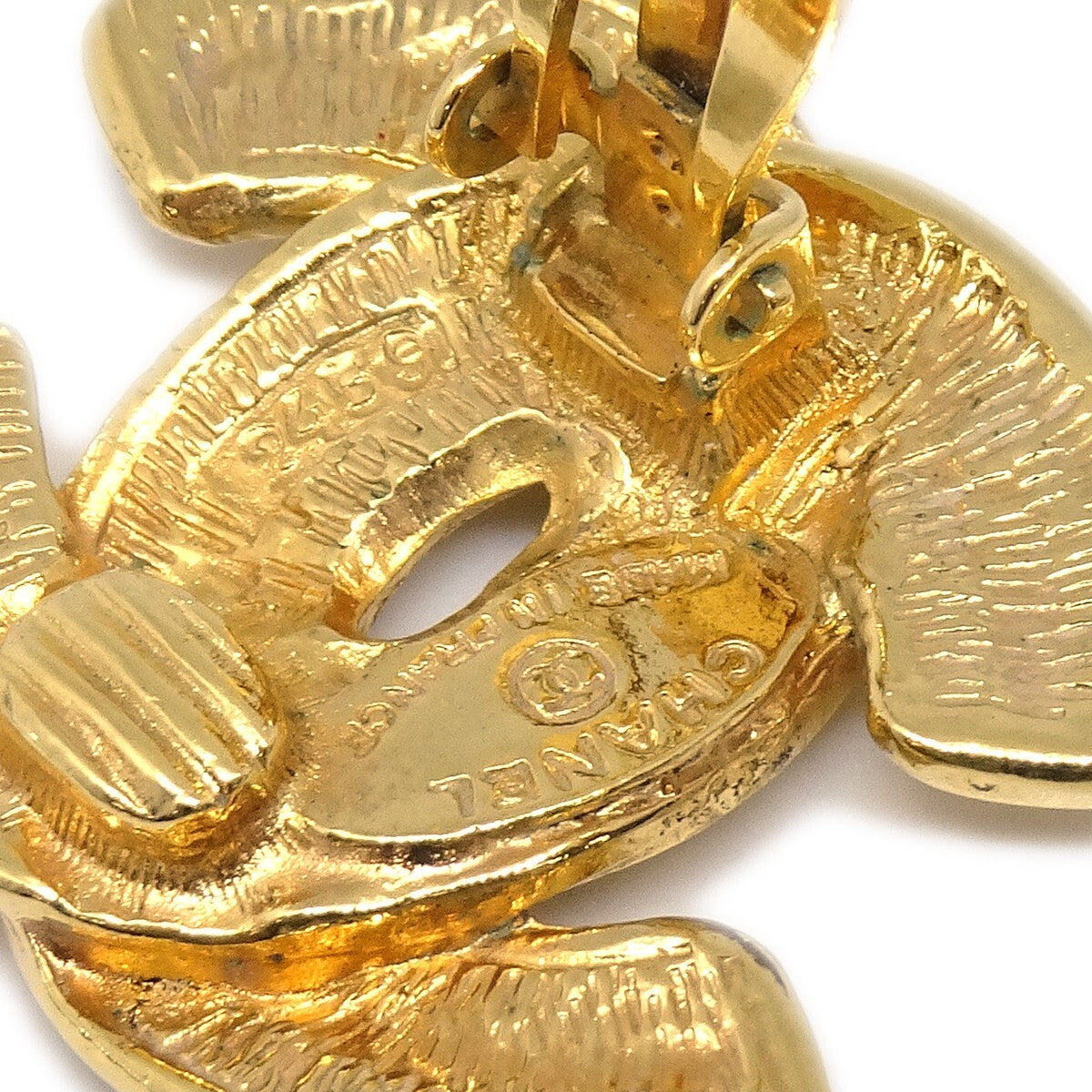 Chanel Cc Clip-On Earrings Quilted Metal Gold Gold_Plated Earrings Jewelry