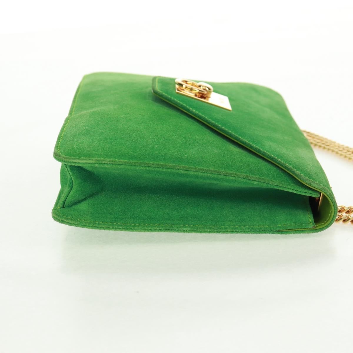 Celine Vintage Shoulder Bag Suede Green Suede Shoulder Bag Bag