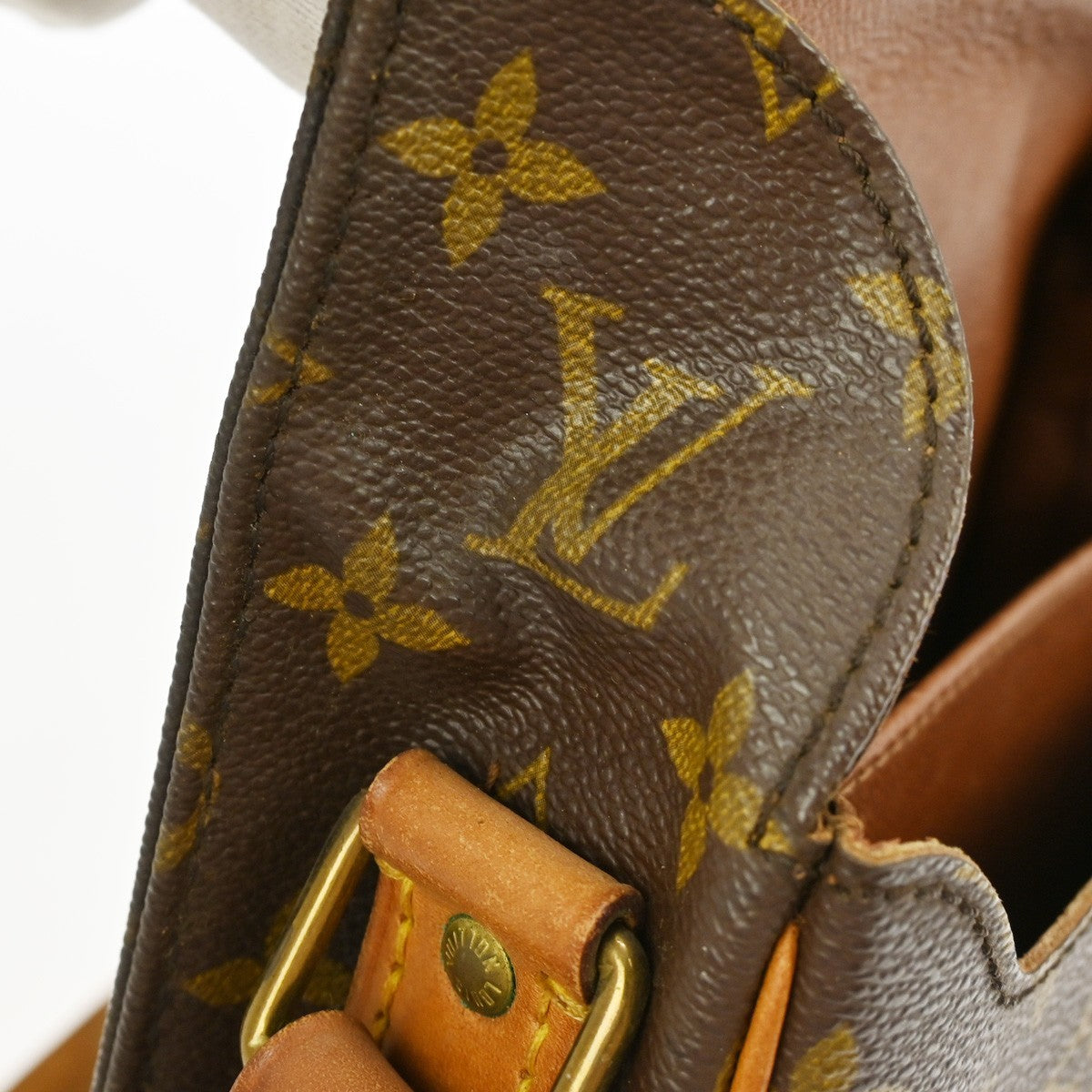 Louis Vuitton Cartouchiere Handbag Monogram Canvas Brown Canvas Shoulder Bag